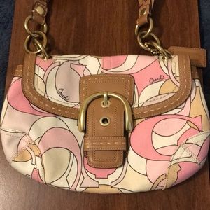 Pink and tan Coach bag NEVER USED